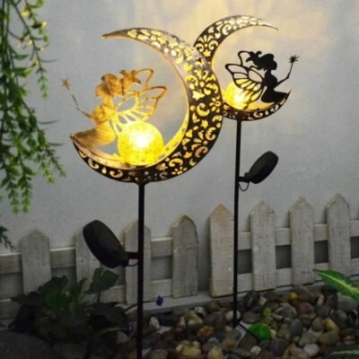 ESTACA LUZ SOLAR DECORATIVA – MODELO “HADA LUNAR CON VARITA MÁGICA”