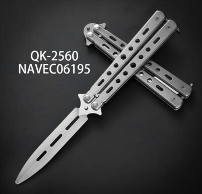 NAVAJA MARIPOSA PRACTICA PLATEADO QK-2560-240